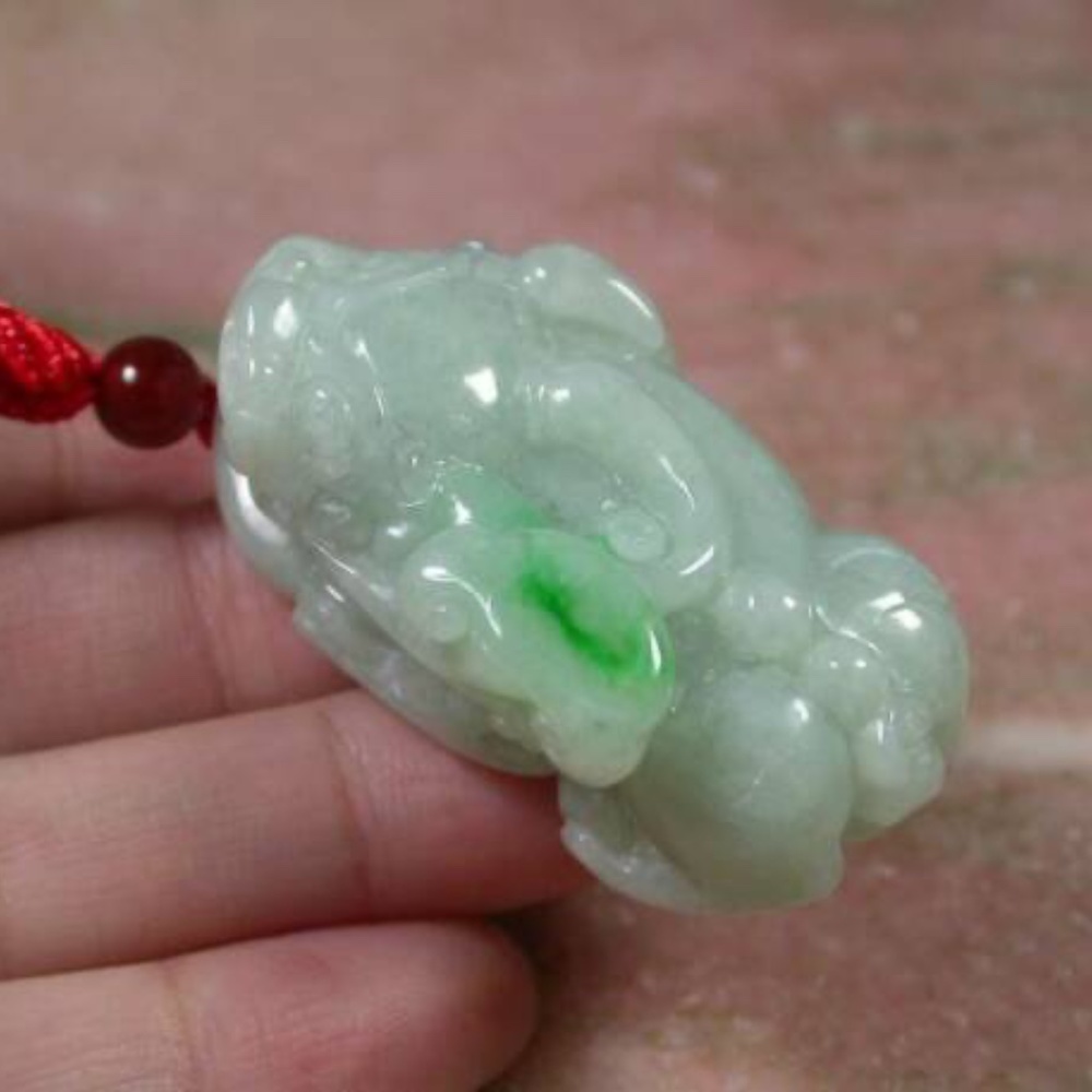 Certified Green Natural Burma A Jade Jadeite Dragon Pi Xiu Pendant Necklace View 6